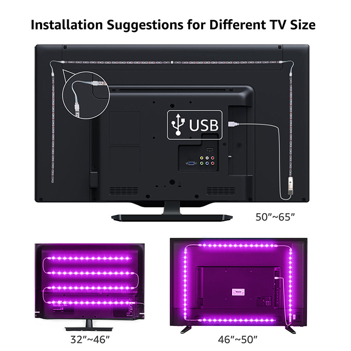 Cómo Instalar Tira Led en el Televisor. Led TV Backlight Installation Strip  Lights RGB DIY 