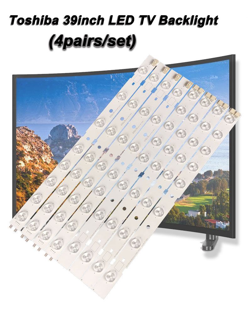 Toshiba 39inch SVT390A07-REV0.6_R_TYPE_191031 402mm  3V1W 8led 4pairs/set TV Backlight Strips XY-0084-SET