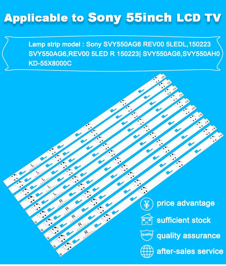 Sony SVY550AH0-Rev00-5LED-L-150223 55inch 540mm 3V 5led 5pairs/set TV Backlight Strip XY-0111-SET