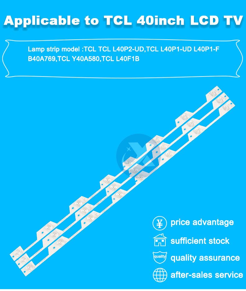 TCL 4C-LB4008-HR3 40HR330M08A3 V2 720mm 6V2W 8led 3pcs/set 3pcs/set TV Backlight Strip XY-152