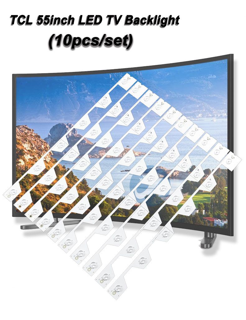 TCL TMT_55E5800_10X6_3030C_6S1P_W44, 55HR330M06A1 V1 ,4C-LB5506-HR1 574mm 3V 6led 10pcs/set TV Backlight Strip XY-158